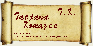 Tatjana Komazec vizit kartica